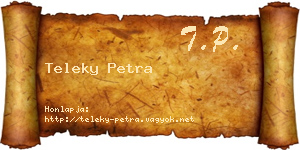 Teleky Petra névjegykártya